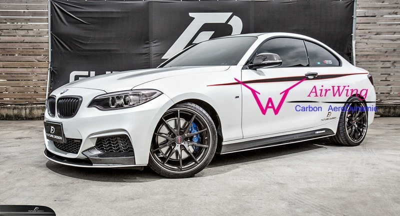 BMW F22 M-TECH Performance carbon side skirt splitter 1
