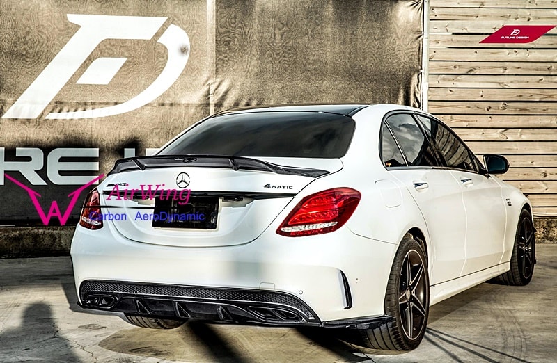 AIRWING CO.,LTD. - Products - W205 Sedan - Three Fin style Carbon Rear ...